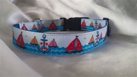 Handmade Dog Collar Boats Nautical Anchors Sea Ocean Etsy Handmade