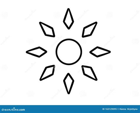 El Sol Imagen Estilizada Y Simplificada Del Sol Dibujo Lineal