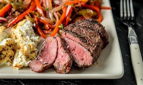 smoked filet mignon with sweet pepper relish and baked ricotta recipe traeger grills