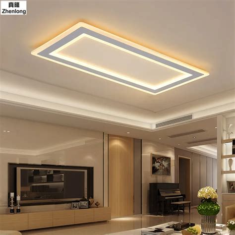 Surface Mounted Rectangle Modern Led Ceiling Chandelier Living Room