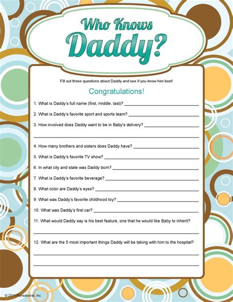 I have made this in blue color for boy baby shower, in green for a this is the last free printable of this free printable baby shower game. Who Knows Mommy? Who Knows Daddy? | Baby Shower Games ...