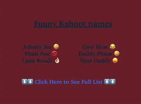 150 Funny Kahoot Names ️ Inappropriate Dirty And Funny