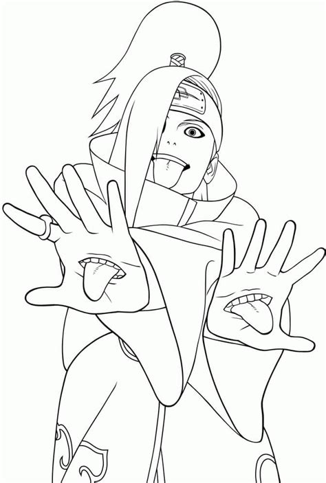 Miembro De Akatsuki Deidara Para Colorear Imprimir E Dibujar