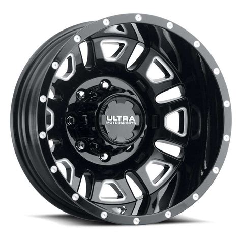 Ultra 003rbm Hunter Rear Dually Wheels Rims 17x65 8x200 Black Milled