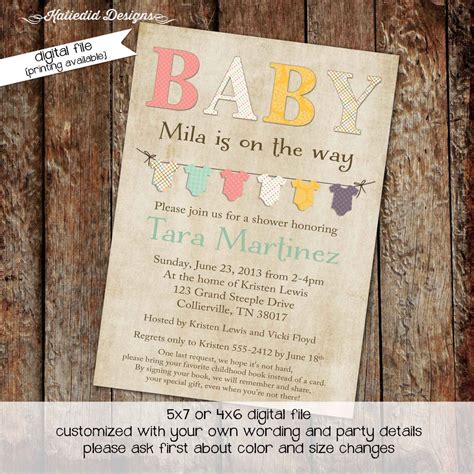 Baby Shower Invitations Gender Neutral Baby By Katiedidesigns