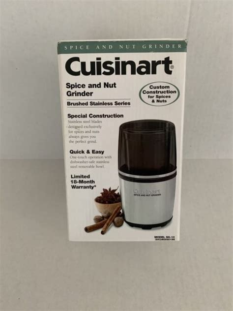 Cuisinart Sg 10 Electric Spice And Nut Grinder Stainlessblack New In