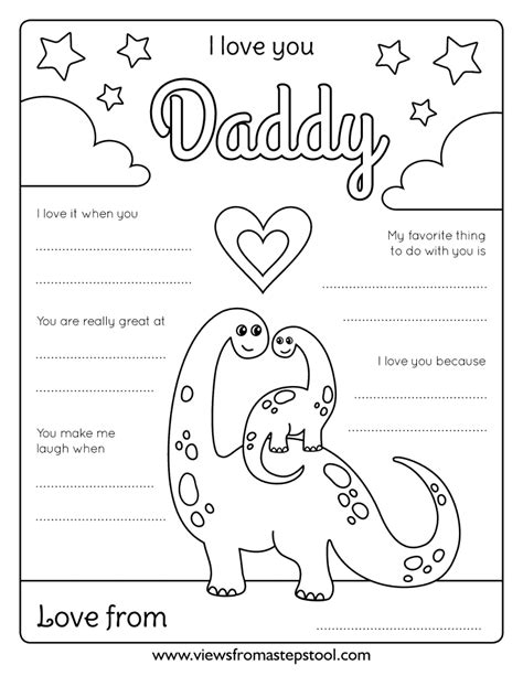 I Love Dad Coloring Page - Free Printable | Father's day activities, Homemade gifts for dad, I