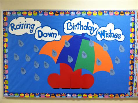 April Birthday Bulletin Board Raining Down Birthday Wishes Birthday