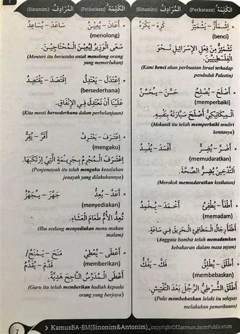 Belajar bahasa arab asas : Kamus: Bahasa Arab - Bahasa Melayu - Sinonim (Kata Seerti ...