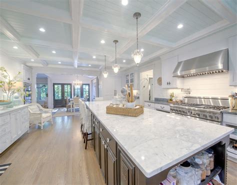 Shingle Cape Cod Home With Blue Kitchen Ceiling Home Bunch Interior