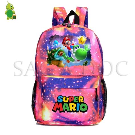 Super Mario Yoshi Backpack School Bags For Teenager Girls Boys Galaxy