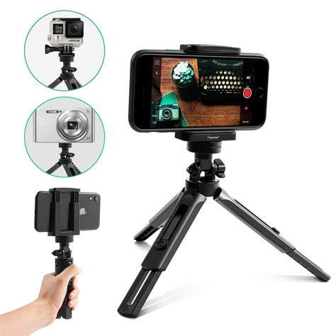 Insten Mini Tripod With 360 Rotating Head Selfie Tri Pod Mount Phone Holder Stand Portable For