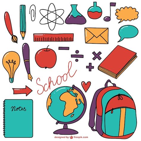 Free Vector School Supplies Colourful Collection