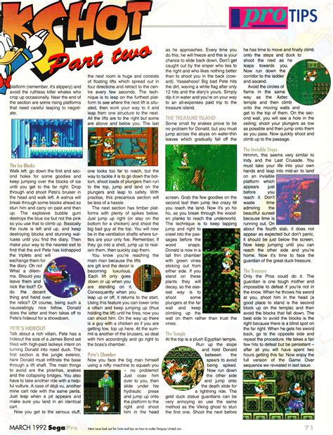 Quackshot Tips Part 2 From Sega Pro Issue 5 March 1992 R