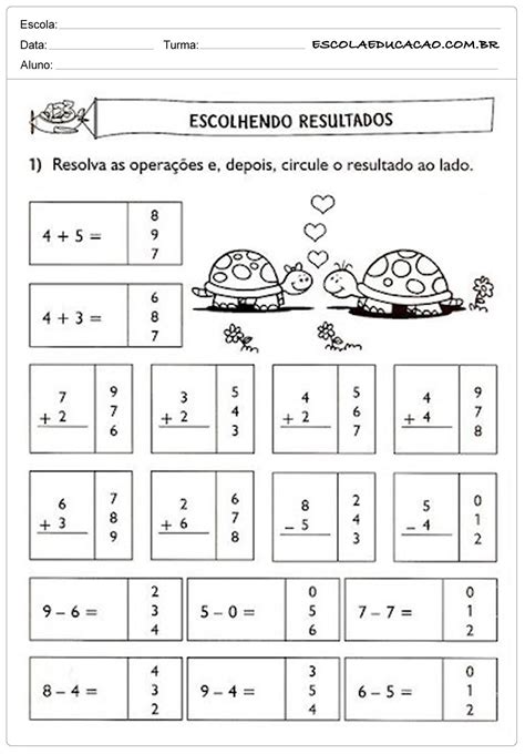 Exercícios De Matemática 1 Ano