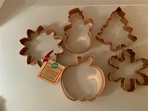 Wilton Solid Copper Cookie Cutters Large Five Brand New Ebay