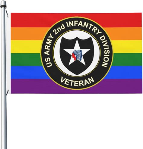 Us Army Veteran 2nd Infantry Division Flag 3x5 Feet Double