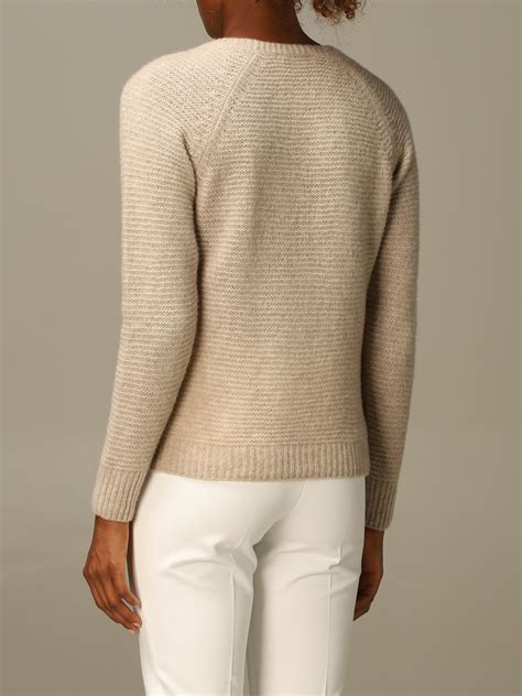 Max Mara Outlet Satrapo Pullover In Goat Cashmere Beige Sweater