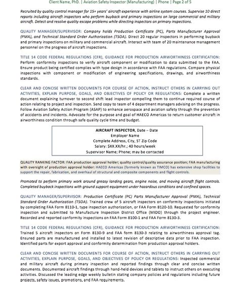 Quality assurance inspector metalworker resume examples & samples. Aeronautical inspector cv May 2020