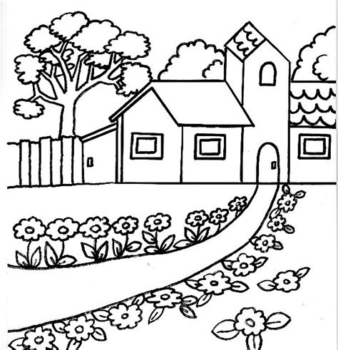 Dibujo De Una Casa De Campo Para Colorear Dibujos Para Colorear