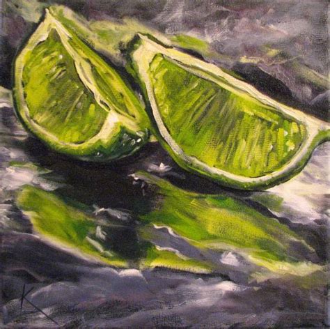 Kim Blair Still Life Painting Of Limes Green Lights By Canadian