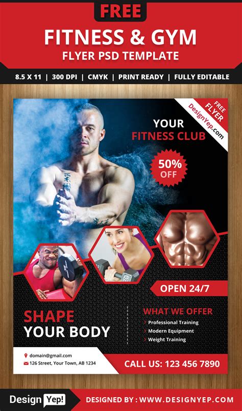 Free Fitness And Gym Flyer Psd Template On Behance