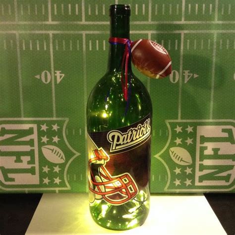 New England Patriots Frosted 15 Liter Lighted Wine Bottle Etsy