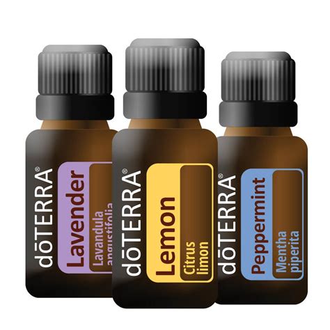 Essential Oils Starter Kit Doterra Lavender Lemon And Peppermint Oils