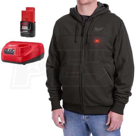 Milwaukee M12 Heated Hoodie W Battery And Charger Black Medium