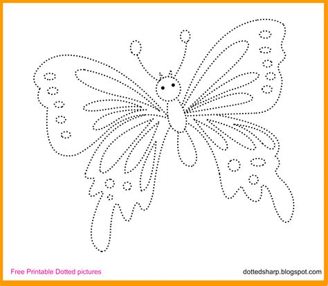 Free Dotted Printable For Kids Dotted Butterfly Drawing