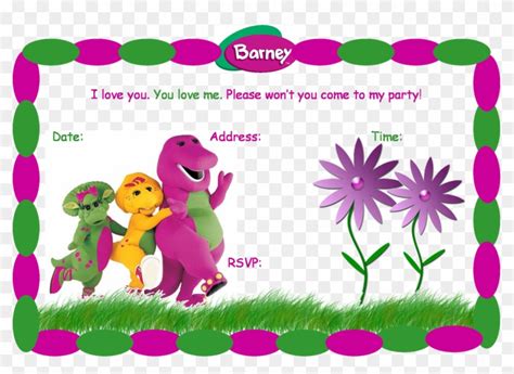 40th Birthday Ideas Barney Birthday Invitation Templates Barney