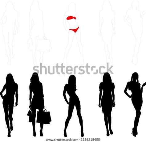 Sexy Girl Silhouette Vector Sketch White Stock Vector Royalty Free 2236218455 Shutterstock