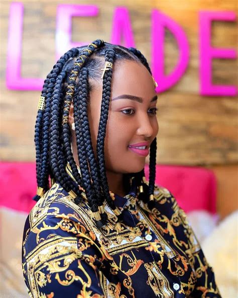 79 stylish and chic box braids bob hairstyles 2021 with simple style stunning and glamour