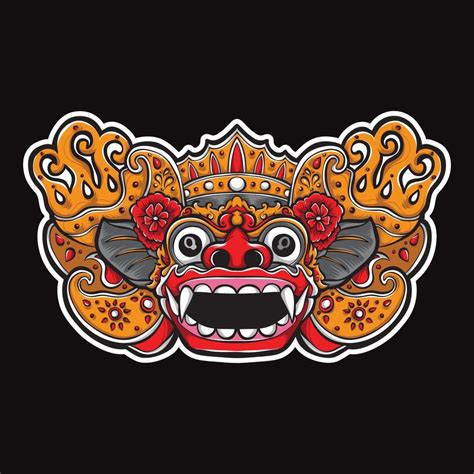 Balinese Barong Mask Vector Illustration 5131264 Vector Art At Vecteezy