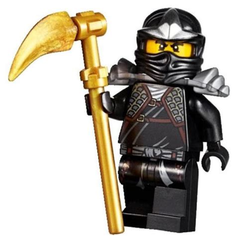 Lego Minifigure Ninjago Cole The Black Ninja With Gold Scythe Mint