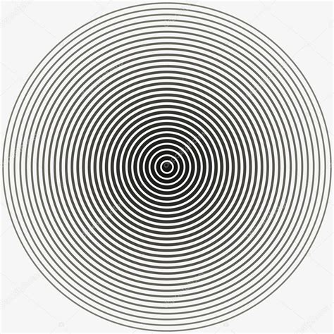 Concentric Circle Illustration For Sound Wave Black And White Color