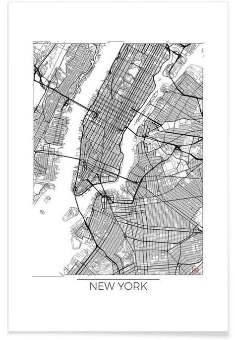 New York Minimal Map Poster Juniqe