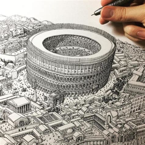 Disegni Architettonici Dettagliatissimi In Omaggio All Arte Di M C Escher