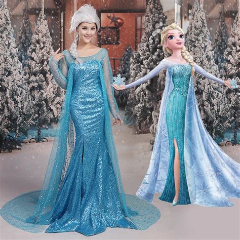 Queen Elsa Frozen Cosplay Costume Elsa Let It Go Frozen Cosplay Hot