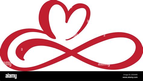Heart Love Sign Forever Infinity Romantic Symbol Cut Linked Join