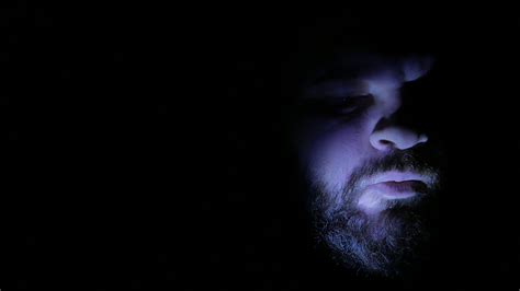 Depressed Man In The Darkness Depression Sadness Sad Loneliness 4k Uhd Stock Video Footage