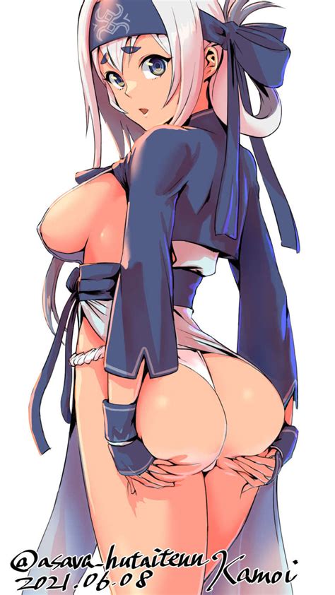 Asava Hutaitenn Kamoi Kancolle Kantai Collection Highres 1girl Ainu Clothes Ass Ass