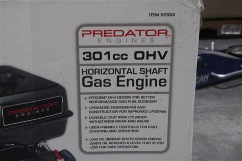 Predator 8 Hp 301cc Ohv Horizontal Shaft Gas Engine Property Room