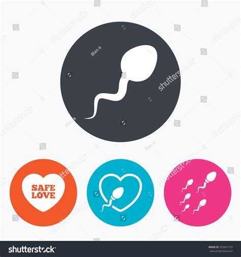 Sperm Icons Fertilization Insemination Signs Safe Stock Vector Royalty