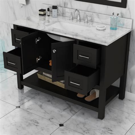Its rich finish and classic style make it a great choice for any bathroom. Alya Bath Wilmington 48 inch Single Bathroom Vanity in ...