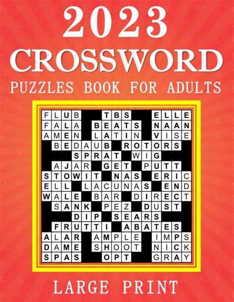 2023 Crossword Puzzles Book For Adults Large Print Crossword Puzzles
