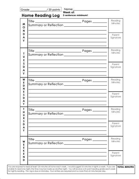 Free Printable Reading Log With Summary Upsculptor