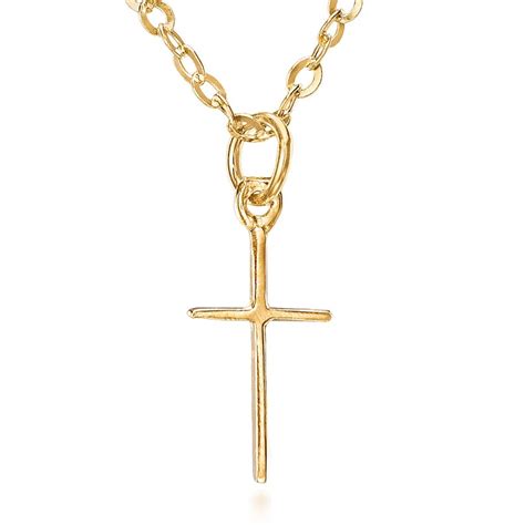 Dainty Cross Necklace 14k Gold Cross Necklace Women Dainty Etsy Uk