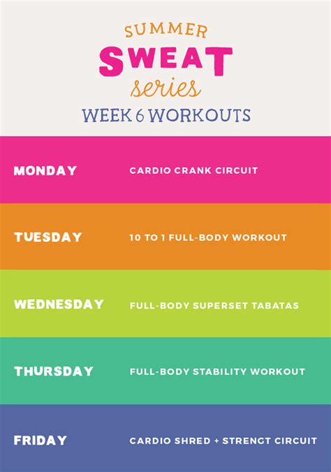 Check out this workout plan and begin your fitness journey! Summer SWEAT Series: Fitness Plan Week 6 | Ambitious Kitchen