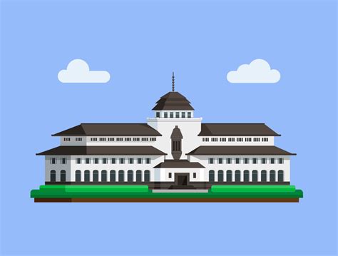 Gedung Sate Is Famous Building Landmark From Bandung West Java